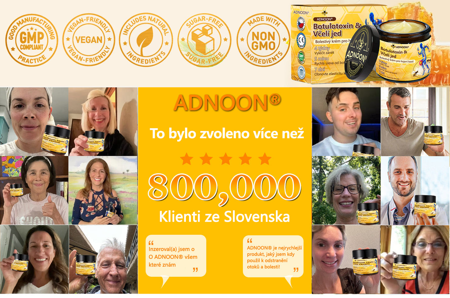 ADNOON™ Krém s botulotoxinem a včelím jedem pro úlevu od bolesti a regeneraci kostí 🐝